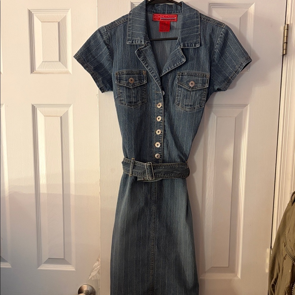 VTG Hot Kiss Denim Dress with Belt
